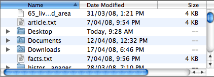 Viewing a folder in the Finder without folder sizes