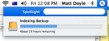 Spotlight indexing my backup drive